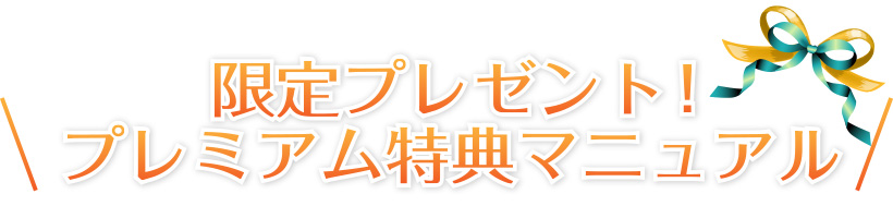 >特別限定プレゼント！プレミアム特典マニュアル限定